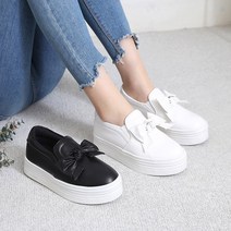 [투나나] 브렌지 여성 리본장식 슬립온 운동화 (230-250) 4CM