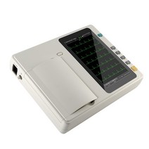 심전도 측정기 PC 소프트웨어 포함 디지털 3 채널 12 리드 ECG/EKG 기계 7 인치 터치 스크린 ECG301 신제품, 02 EU 플러그