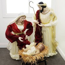 크리스마스장식 인형 성가족 성가정 조형물 말구유 아기예수님탄생 41cm 60cm 2종 택1 (3인 세트), 41cm 3인 (4세트)