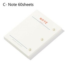3 홀 루스 리프 수첩 및 다이어리 링 바인더 내부 페이지 미니 파일 폴더 커버 북 276817, C-note 60sheets