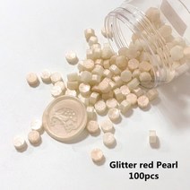 실링왁스 비즈 스푼 도장 스템프 제작 오로라 펄100 pcs 진주 인감 왁스 입자 초대장 봉투 웨딩 씰링 왁스 다채로운 입자, 반짝이 레드 펄