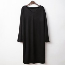 퍼니걸스 5581 데일리 브이넥 무지 롱 원피스 여성의류