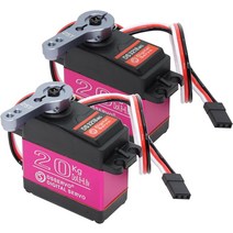 BETU 2팩 25KG 하이 토크 RC 서보 1/6 1/8 1/10 1/12 자동차와 호환되는 방수 25T 혼(270°)이 있는 풀 메탈 기어 스티어링, 20Kg *2Pcs