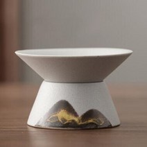 전통 찻잔 보이차 말차 다완 정호 개완 막사발 찾잔 일본 스타일 마운틴 여과기 찻잎, 하얀