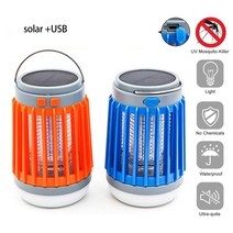 2 in1 led usb 태양 광 모기 킬러 램프 protable 랜턴 야외 구충제 라이트 곤충 버그 트랩 moskito 캠핑, Solar Orange, Solar Orange, 단일
