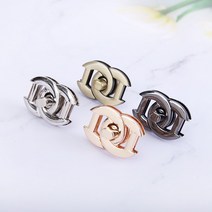 짱패브릭 명품스타일 가방잠금장식/로타리잠금장식, 블랙실버