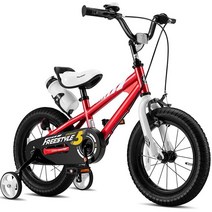 RoyalBaby 남아 여아 자전거 BMX 프리스타일 2 핸드 브레이크 보조 바퀴 포함, 14 Inch With Training Wheels, White