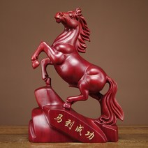 개업 공예 기념 나무 말 선물 승진 장식품 적토마 조각 조각상 집들이 축하 트로이 풍수 행운 홈 회사 흑마, AV.정밀조흑단마-높이40cm