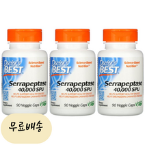2+1닥터스베스트 세라펩타제 40 000 SPU 90식물성개입 장용코팅 Serrapeptase 효소 품질보 [미국 직배송]