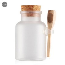 캔들용기 유리 둥근 ABS 목욕 소금 병 마스크 파우더 크림 100ml 200ml 보관 용기 나무 스푼 포함, [02] 200ml