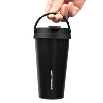 [오너클랜] 커플 보온 보냉 이중 스텐 손잡이 텀블러 700ml 블랙