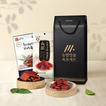 [농협 라이블리] 명품 육포 선물세트 (한우육포 40gx3봉/돈육포 50gx2봉), 1개, 220g