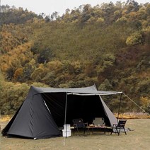 a형 텐트 에어 그늘막 면 캠핑 돔텐트 티피 1인용 2인용 리빙쉘, 베이지 3.5m