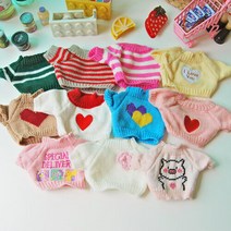 라지 사이즈 손뜨개 인형옷 니트(11종), (8) 핑크 하트