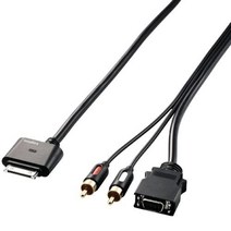 Logitec iPadiPhone44S3GS3GiPod 대응 케이블 음성·영상 출력 D단자 블랙 LHC-DUI01