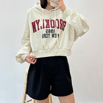 걸즈팩토리 여성용 반브룩크롭 후드티셔츠