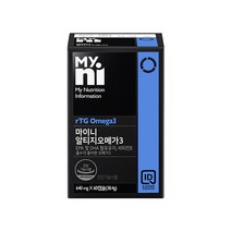 일동제약 마이니 알티지 오메가3 rTG 오메가쓰리 초임계 EPA DHA 비타민E 혈행개선 눈건강 기억력개선 항산화, 1통, 60캡슐