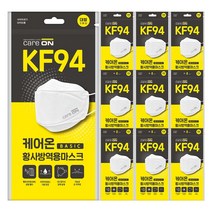웰크론 케어온베이직 황사마스크 KF94(흰색) 3P x 10매, 흰색