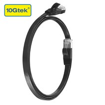 10Gtek 2m Cat7 RJ45 차폐 이더넷 케이블 10Gbps 플랫 인터넷 네트워크 LAN 케이블 CAT6a CAT6 및 CAT5e 보다 빠름 블랙 5조, 1 pack