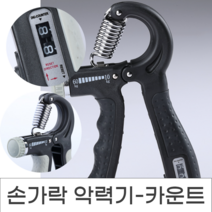 위드윈 근력왕 미세조절 핸드그립 악력기 완력기 체력시험대비 10kg~60kg, No.02 근력왕악력기 카운트 블랙