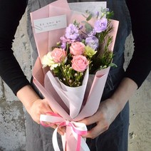 생화택배 테이블장식 꽃체험 꽃정기배송 여자친구선물 생일꽃다발 꽃시장, 꽃다발포장M