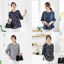 시원한촉감여성다양한컬러디자인여름여성셔링블라우스셔츠7부상의