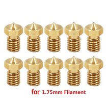 3D프린팅 페이지라벨기 3D 프린터 프로그램 10pcs E3D V5 V6 노즐 M6 스레드 금속 Boquill 0.2to 1.0mm 1.75mm 3mm filamnet 부품, [05] 0.4mm, [01] for 1.75mm filament