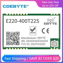 E220-400T22S LLCC68 LoRa 무선 RF 모듈 22dBm ISM 대역 433MHz 확산 스펙트럼 SMD IPEX 안테나 간섭 방지, 한개옵션0