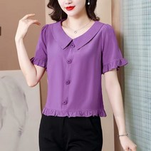 여성 반팔 블라우스 셔츠 여름 트랜드 천연길이 A31 K911Y192
