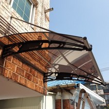 캐노픽스 1500X1100 지지대 설치 비가림막 비가림시설 어닝 처마 비막이 시공, 검정틀 블루렉산