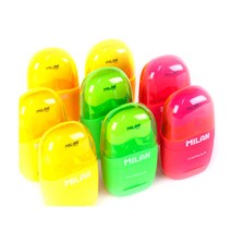 밀란 플루오 캡슐 연필깎이+지우개 MILAN FLUO CAPSULE, 옐로우