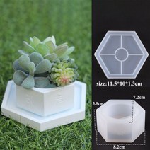 귀여운 코끼리 고슴도치 Conch 기하학 모델링 콘크리트 시멘트 다육 질 꽃 냄비 실리콘 몰드 에폭시 수지 석고 금형 입체 모양 틀, Hexagon set