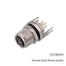 CAZN M8 앵글 수 백 마운트 소켓 34568 코어 항공 플러그 IP6768 방수 용접 PCB 커넥터, 없음, 080049 Female+4 core D