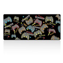 Aicvhin 마우스 패드 게이밍 마우스 패드 키보드 패드 대형 70cm×30cm 광학 마우스 대응 내구성 마우스FPS게임오피스에 적용 멋쟁이 - 블랙(오렌지)