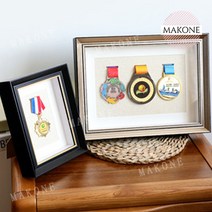 기념 훈장 메달 액자 케이스 인테리어 프레임, 16 인치 _블랙 골드
