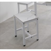 북유럽풍 화이트 마블 상판 철제 1인 벤치의자 2color 식탁 커플 심플, 멀바우