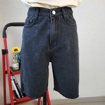 4부 슬릿트임 데님 흑청 블랙 데님 반바지