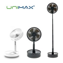 유니맥스 탁상용 리모컨 선풍기 UMF-R008W 접이식 무선 충전 키높이 휴대용 타이머 소형 화이트, 상세설명 참조, 블랙(UMF-R018B)
