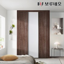 보루네오 10cm 몽크 여닫이 작은방 붙박이장 5자 6자 7자, 오크월넛 10cm