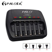 4-24 슬롯 1.2v AA 배터리 충전기 Ni-MH Ni-CD 충전식 3A 2A 스마트 고속, 02 6 Slots Charger_04 AU