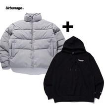 어반에이지 에센셜 숏패딩 + 센서티브 오버 후드 세트