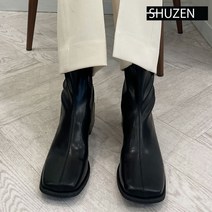 스퀘어토 모던 앵클 미들 부츠 힐 zn546 + 곰돌이 양말