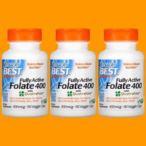 [3개 세트] 닥터스베스트 Quatrefolic 함유 Fully Active 활성 엽산 400 400mcg 베지 캡슐 90정 9개월분