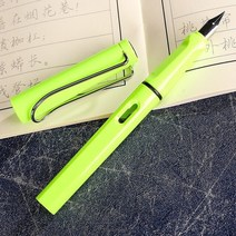 만년필입문 저가 만년필 2021 새로운 도착 크리 에이 티브 중공 클립 플라스틱 만년필 학생 자세 교정 0.38mm 0.5mm 잉크 펜 편지지 만년필, F, 네온 그린
