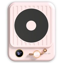 스마트 머그워머 보온받침 오래 온도조절 컵홀더 따뜻함 디지털 항온컵받침 휴대용 사무실용 선물, 줄무늬-분홍색
