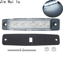 12v 자동차 외부 조명 화이트 6 smd led 자동 자동차 트럭 트럭 사이드 마커 표시기 트레일러 라이트 테일 리어 사이드 램프 화이트