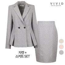 VIVID SET 여성 맞주름트임 정장자켓+스커트 세트