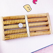 단단한 나무 롤러 마사지 나무 발바닥 마사지 발 자오선 선물 8 열, [자기 치료] 단단한 나무 작은 바퀴 5 줄