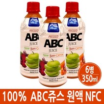 ABC쥬스 비트 사과 당근 에비씨 에이비씨 쥬스 ABC 주스 착즙 NFC 라이코펜 100%, 6병
