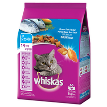 위스카스 성묘용 포켓 오션피쉬 고양이 사료, 닭, 3kg, 21개